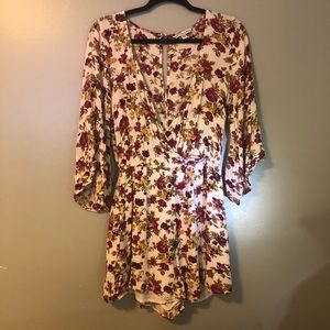Long American Eagle Floral Romper